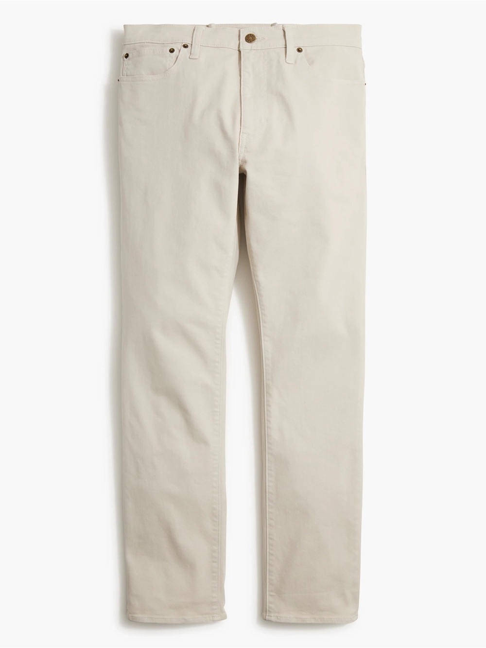 J. CREW Garment Dye Straight Jeans in Light Cream